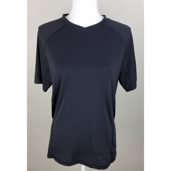 Lululemon Short Sleeve V Neck Shirt Top Black Size 10 (?) - Picture 1 of 3